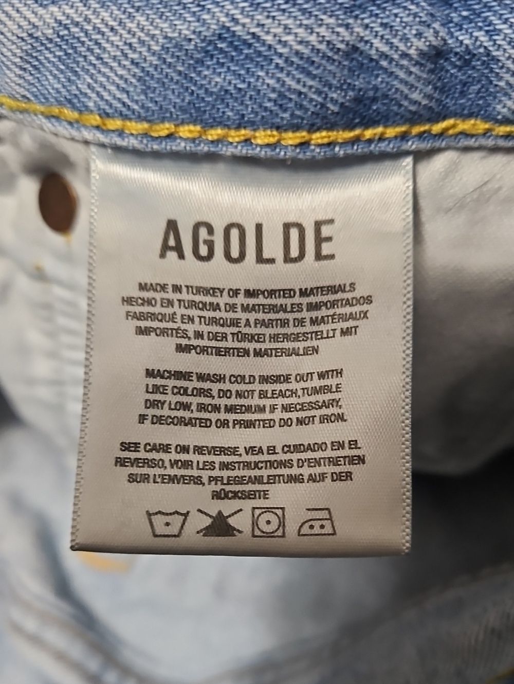 Agolde Parker Long Distressed High-Rise Cutoff Frayed Denim Shorts - Picture 8 of 9